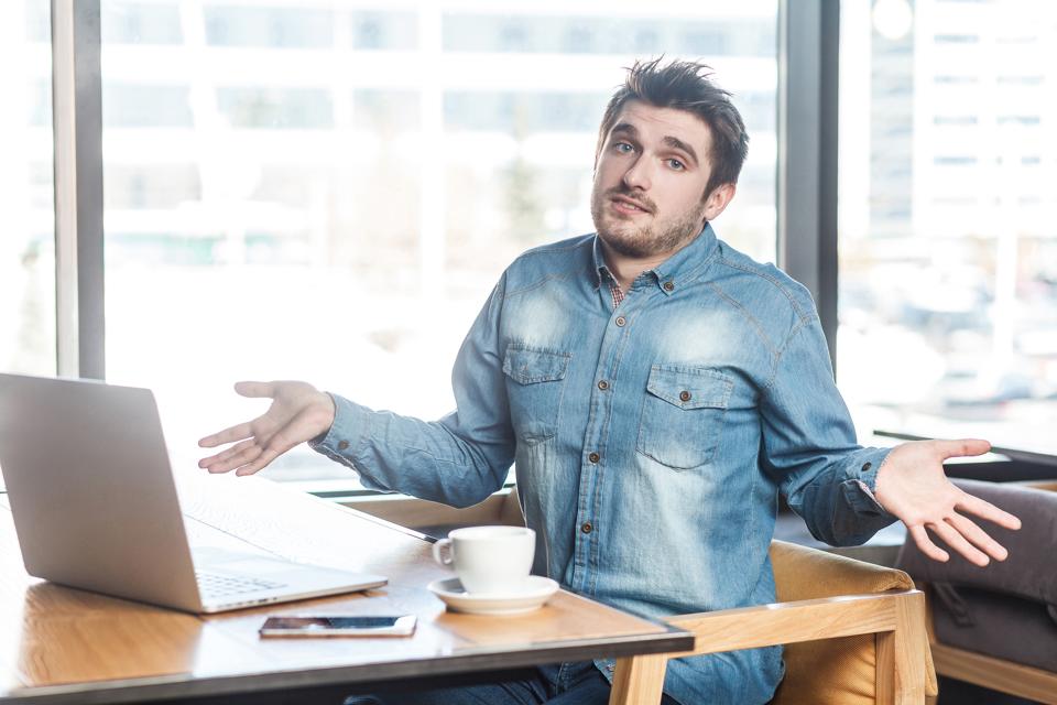 A person at his laptop