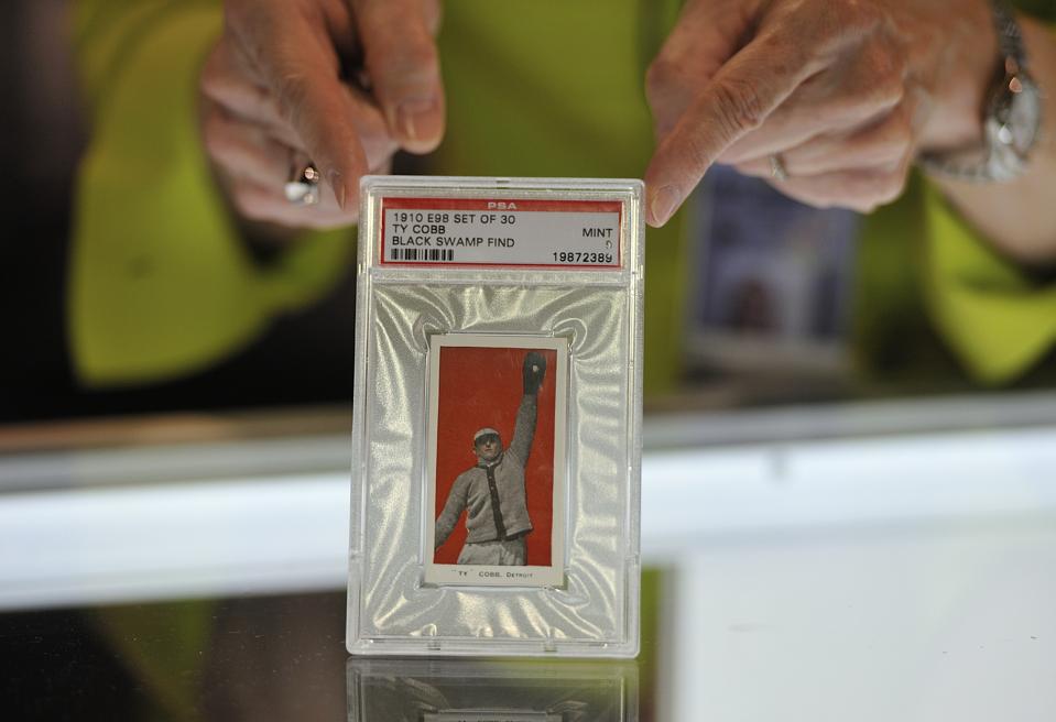 A 1910 Ty Cobb baseball card