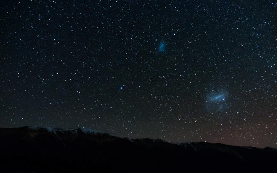 Amazing Starry night at Lake Rotoiti. Milky way and the galaxy. Nelson Lake National Park, New Zealand. High ISO Photography.