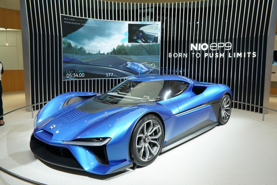 Nio's New Energy Supercar 'EP9' is Showed at Guangzhou International Automobile Exhibition 2018
