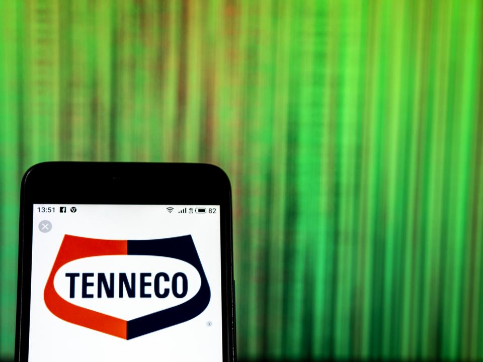 Tenneco Company logo seen displayed on smart phone