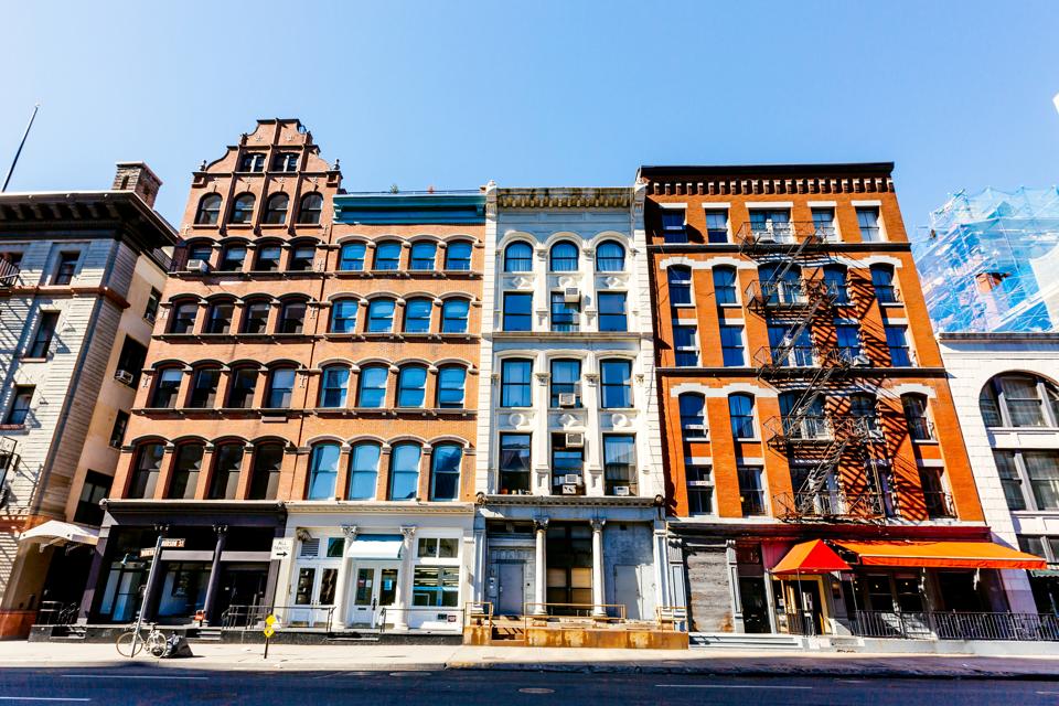 Apartment buildings in Soho neighbourhood, New York City, USA