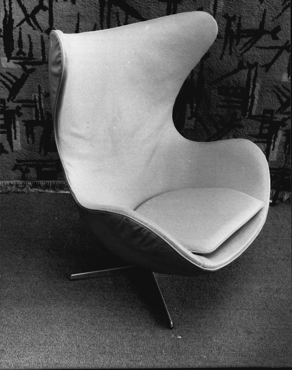 Arne Jacobsen's Egg chair in buff leather, designed in 1958. From Design & Decoration ($3,500).