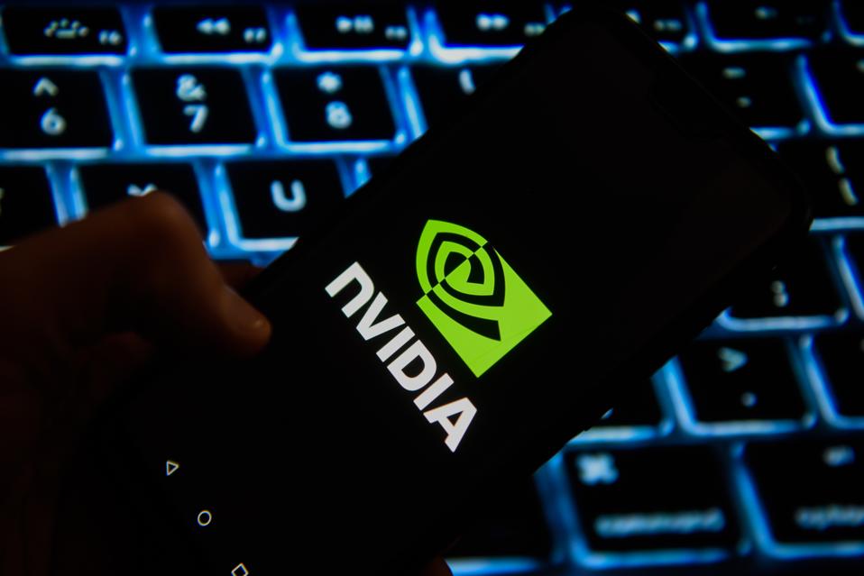 Nvidia logo is seen on an android mobile phone