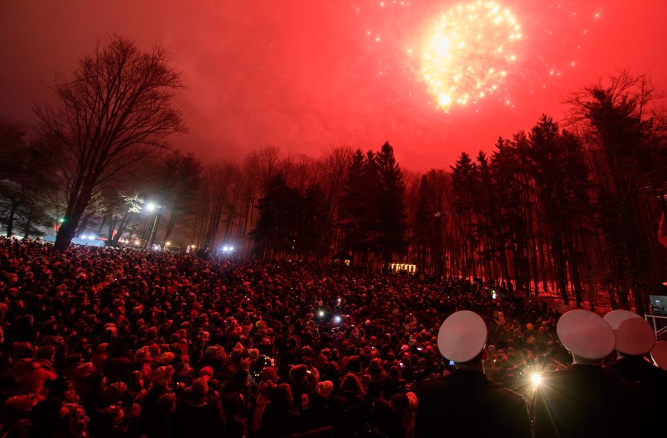 ″Punxsutawney Phil″ Looks For His Shadow At Annual Groundhog Day Ritual In PA