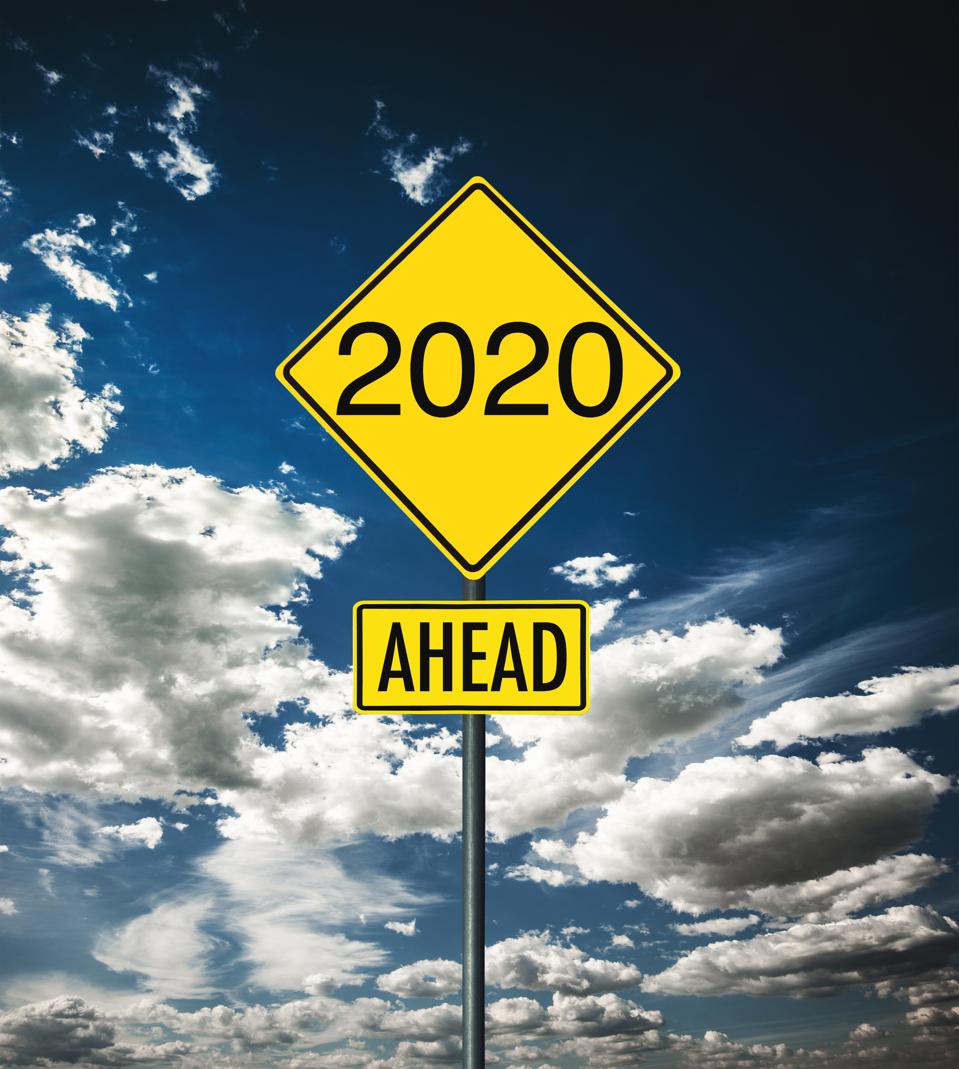 new year 2020 street sign