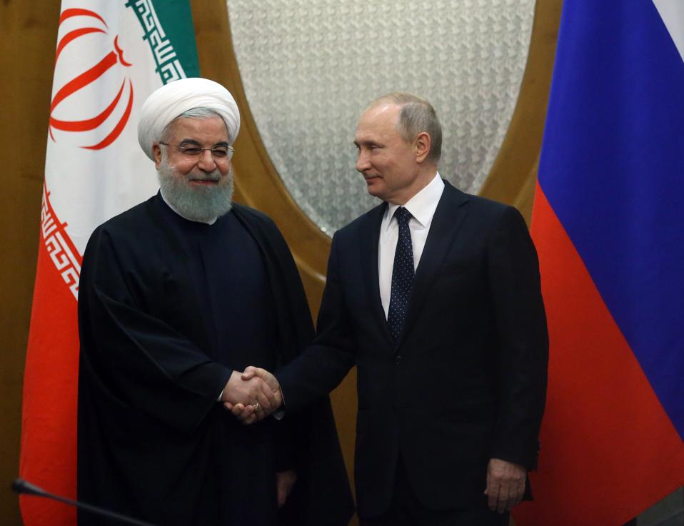Russian President Vladimir Putin meets Turkish President Recep Tayyip Ergogan and Iranian President Hassan Rouhani in Sochi