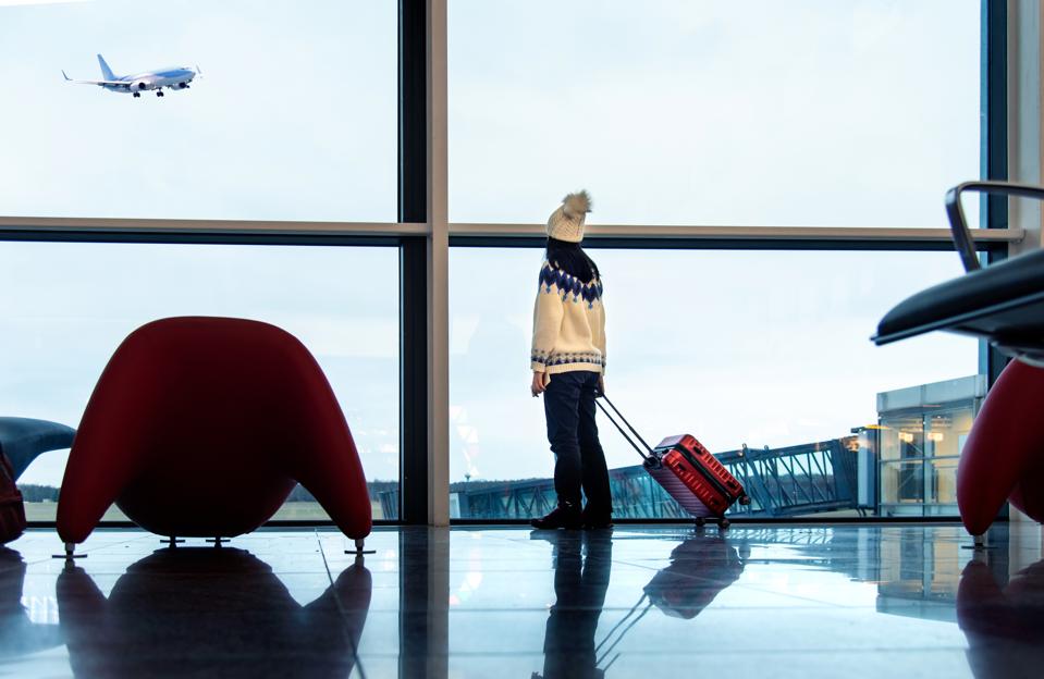 Girl waiting at the airport