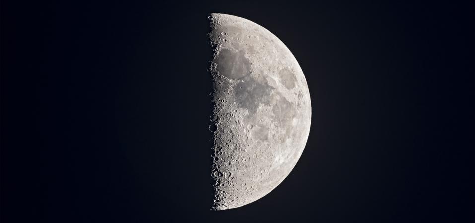 The First Quarter Moon will set around midnight.