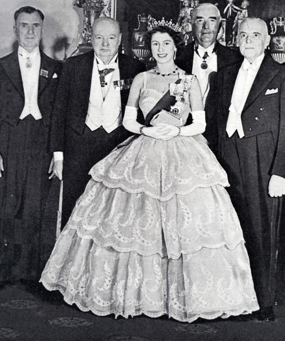 Queen Elizabeth II with Winston Churchill