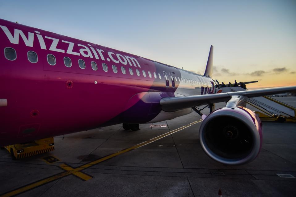 A Wizz Aircraft Airbus 320 seen at Sa Carneiro airport...