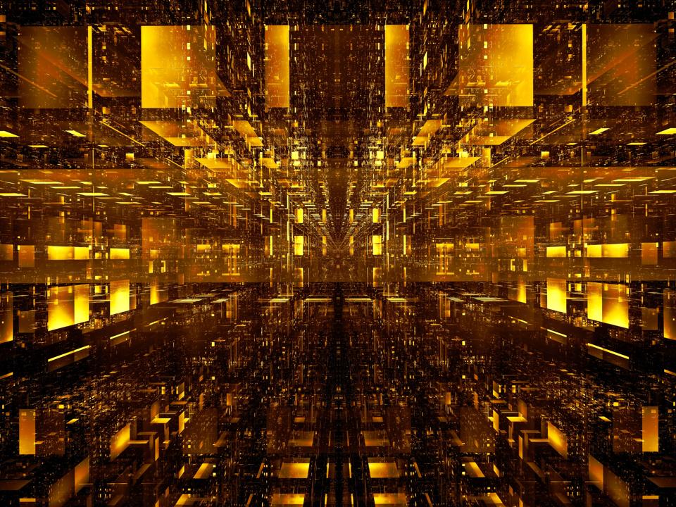 Bright tech background with blocks - abstract digitally generated image