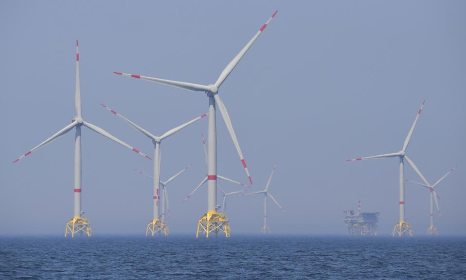 Wind turbines are pictured at the Arkona wind park on June 5, 2019.