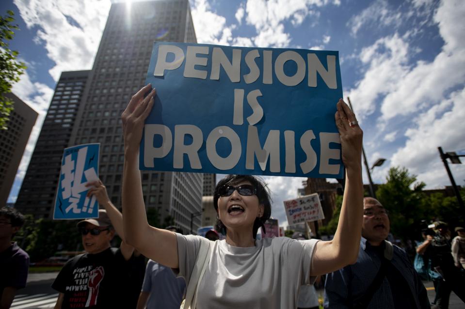 Demonstration For The Protection Of Pensions In Tokyo
