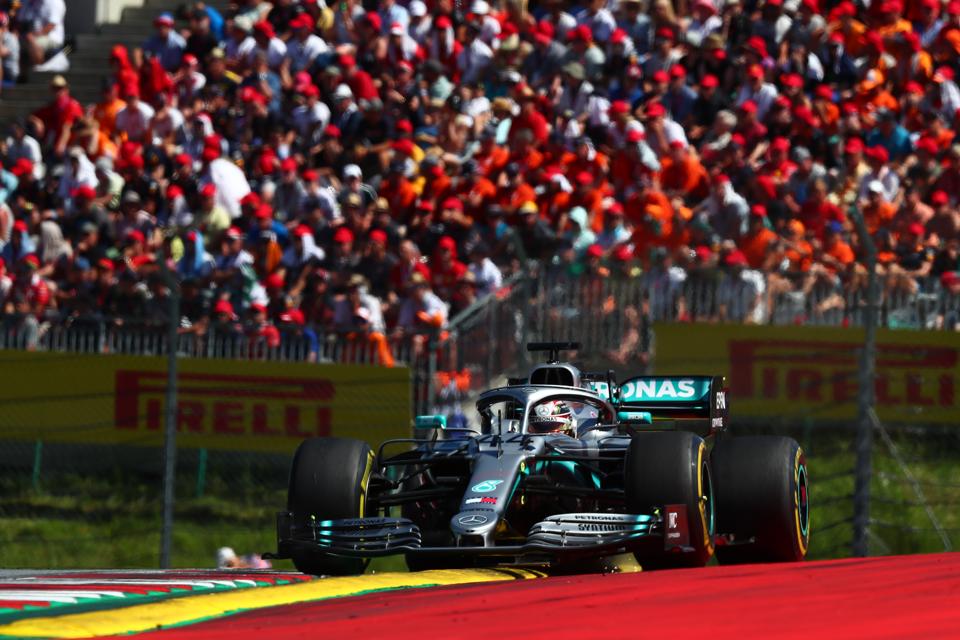 Lewis Hamilton of Mercedes AMG Petronas Motorsport on track...