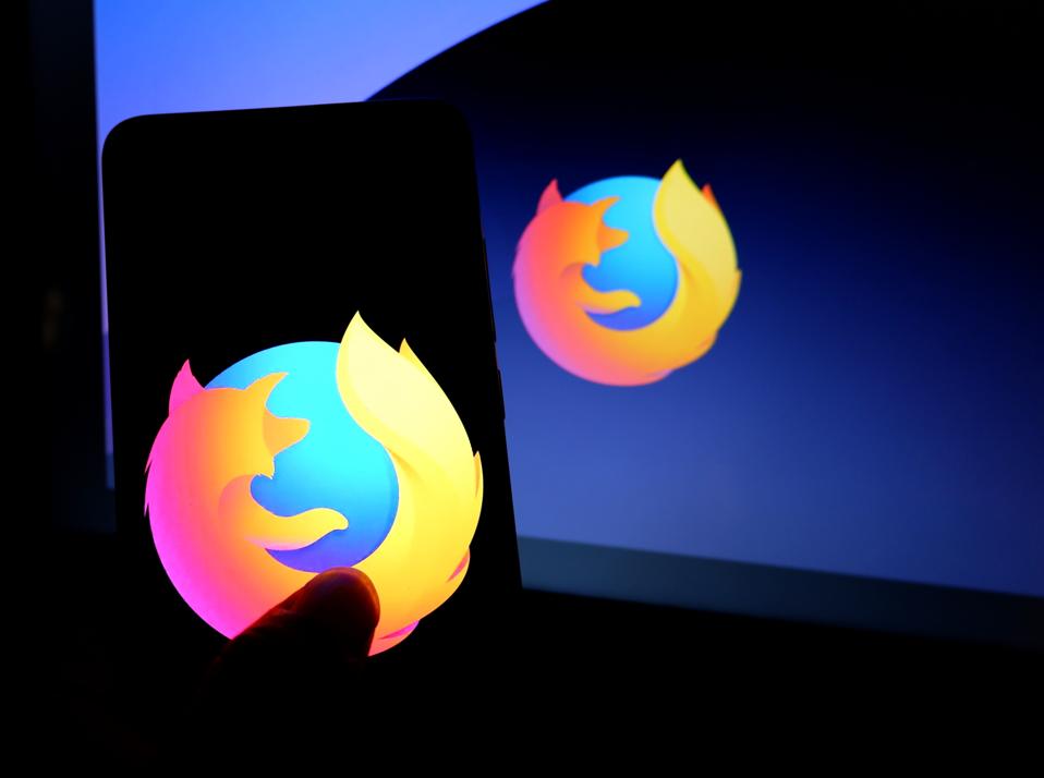 In this photo illustration a popular web browser Mozilla...