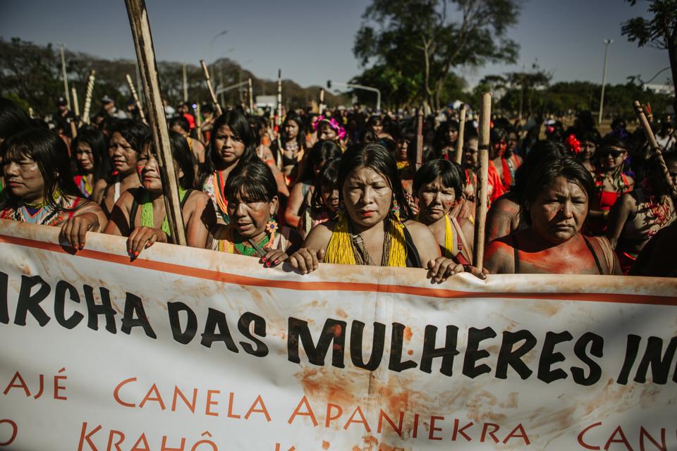 Indigenous women protest in Brazil