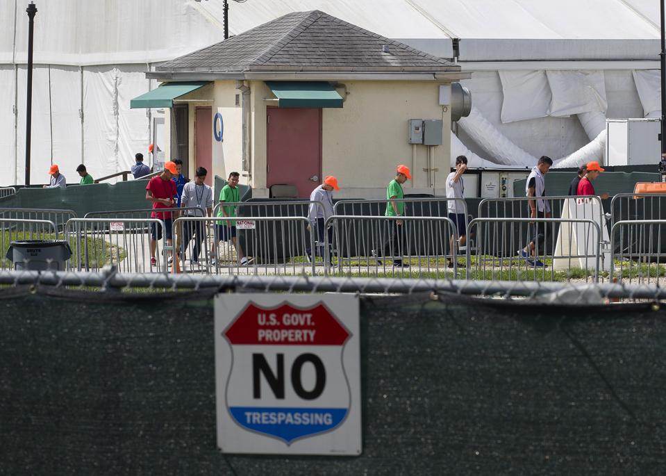 Democratic Representatives Tour Facility For Migrant Children In Homestead, FL