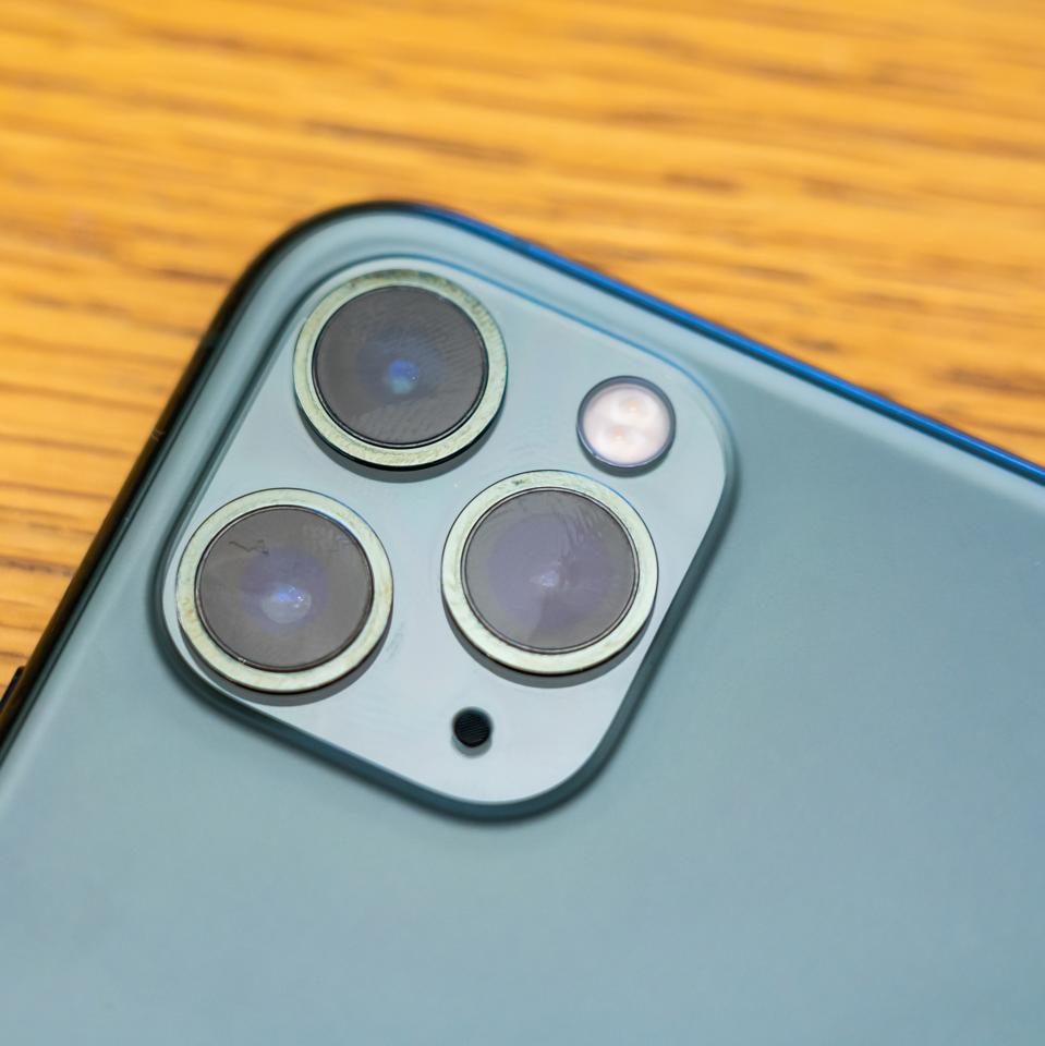 Apple's new iPhone 11 Pro Max which features triple rear...