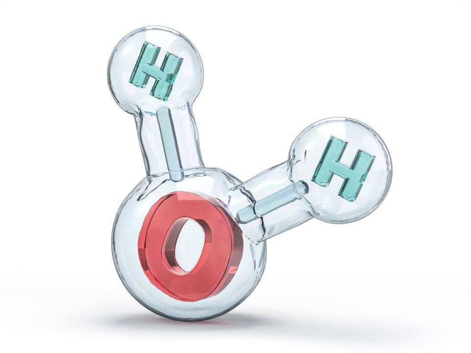 Water molecule. Ecology, biology and biochemistry concept. 3D