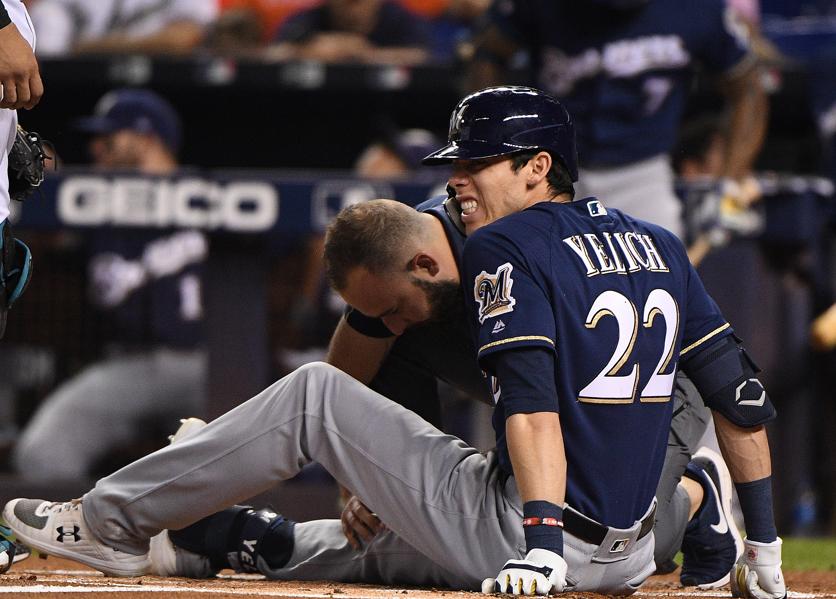 Christian Yelich's Apparent Injury Leaves Brewers Holding Their Breath