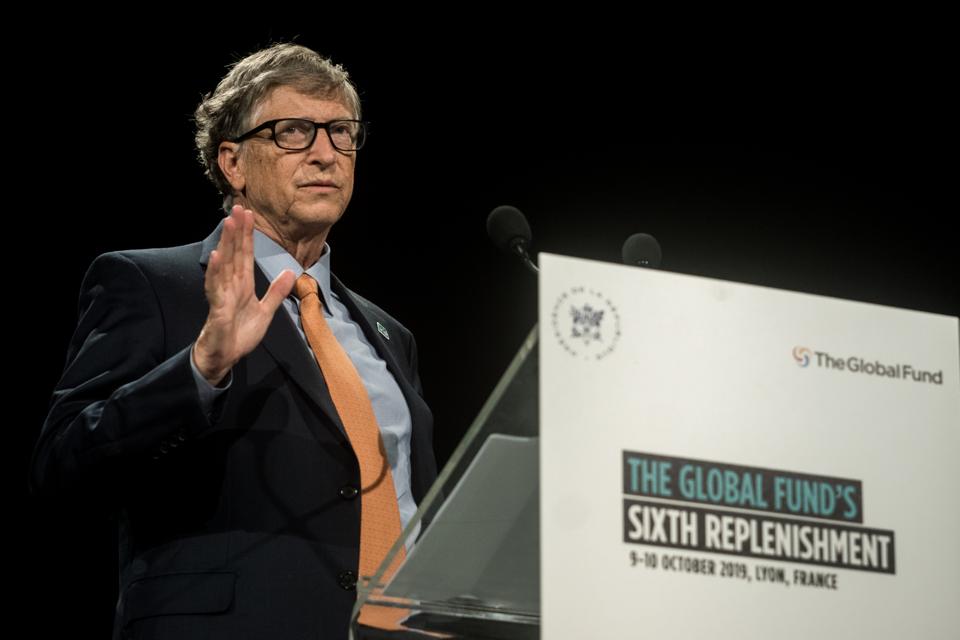 Bill Gates Delivers A Speech At The Fundraising Day At The Sixth World Fund Conference In Lyon