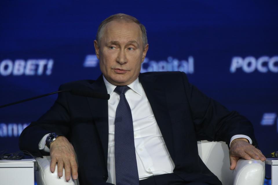 Russian President Vladimir Putin attends the Russia Calling! VTB Capital Investment Forum in Moscow