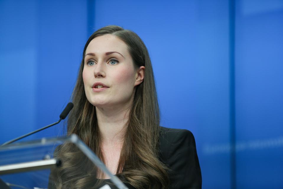 Sanna Marin PM Of Finland At European Council