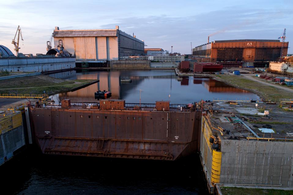 Sevmash shipyard in Severodvinsk where Khabarovsk is being built