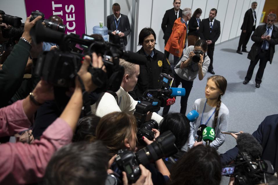 Greta Thunberg speaks at COP25 about the "Friday for the future" movement.