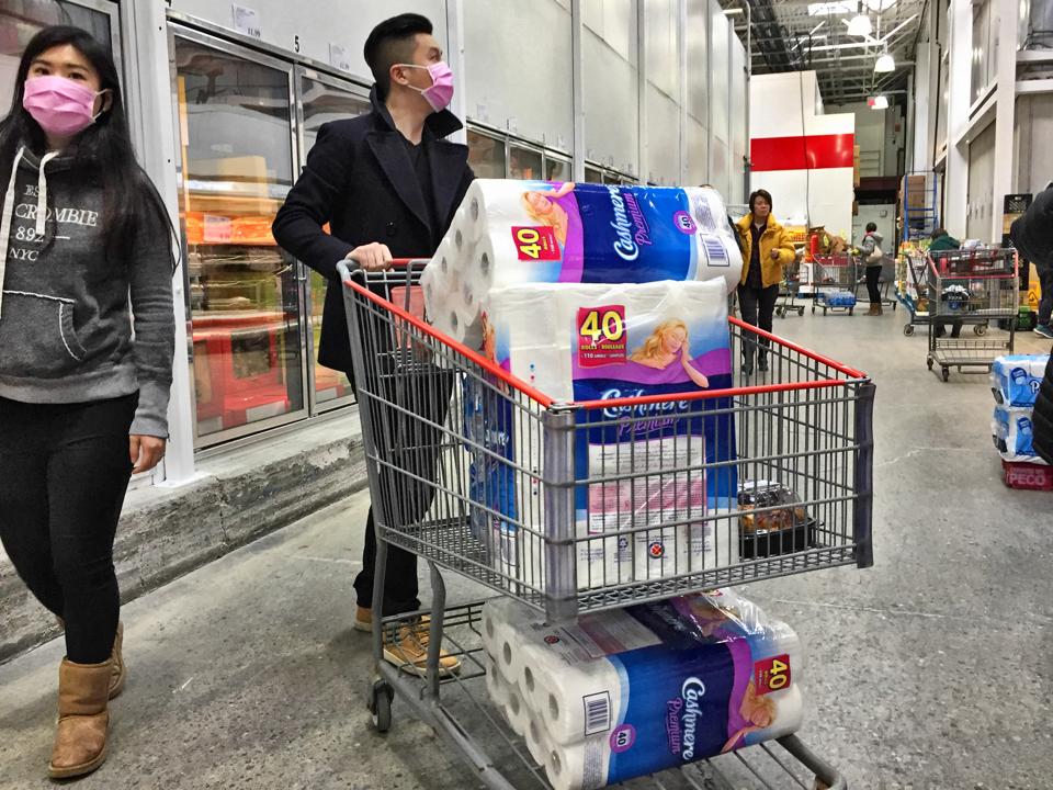 Image result for panic buying coronavirus getty