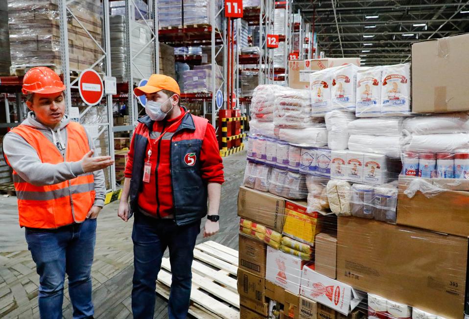 Distribution centre of Pyaterochka retail chain in Podolsk outside Moscow