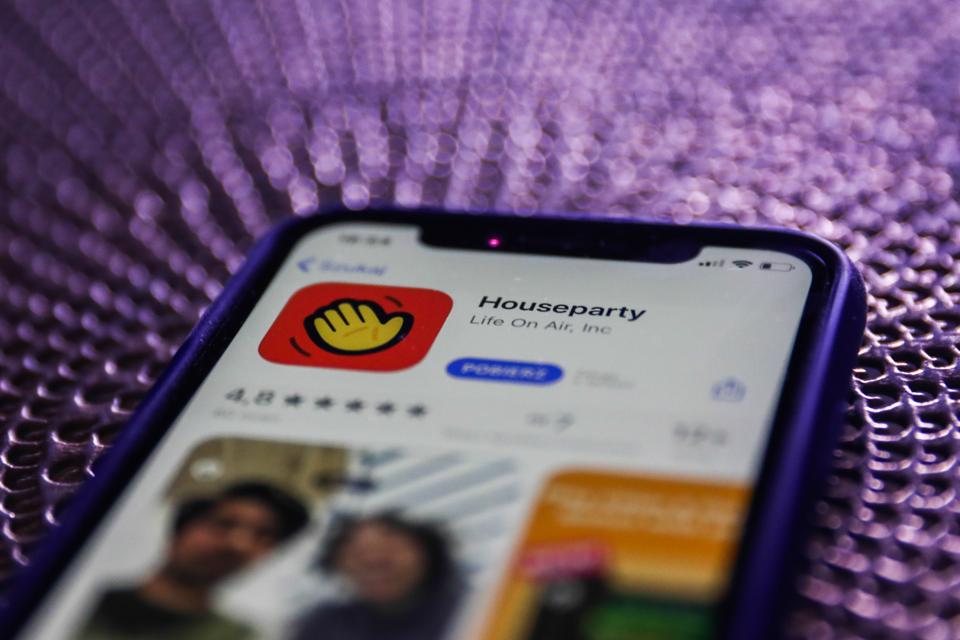 Houseparty app icon on smartphone