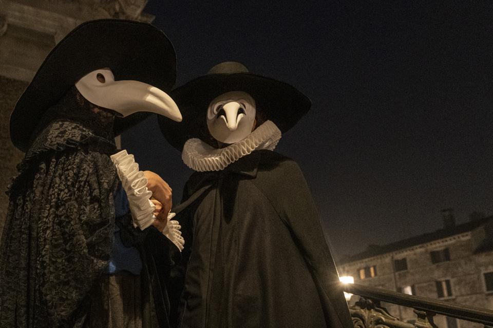Doctors Of The Plague Parade In Venice On The Last Day Of Carnival