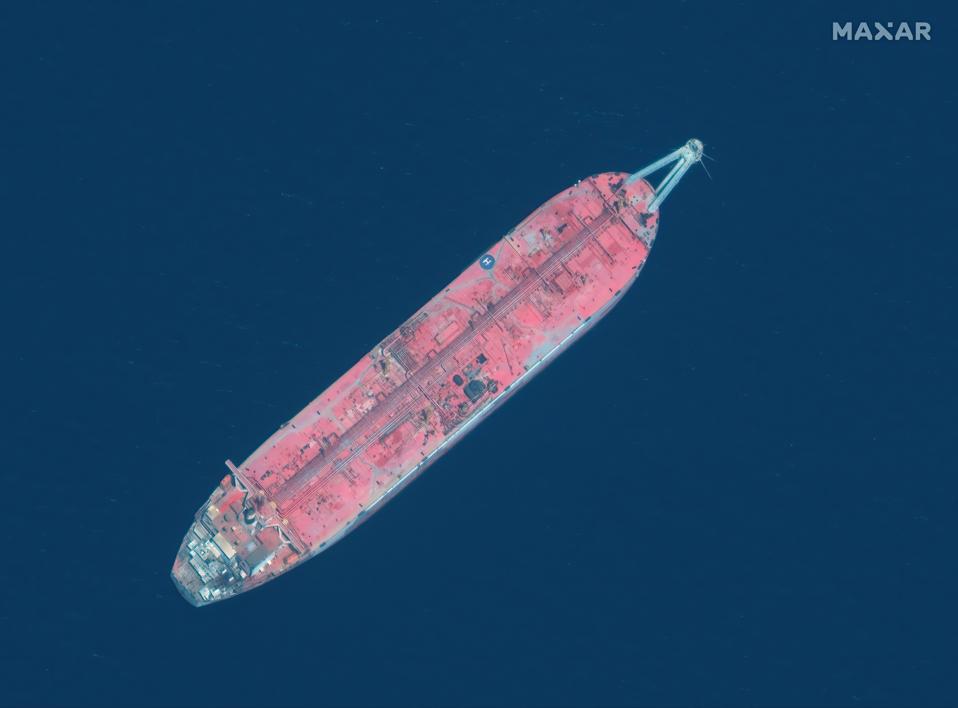 FSO SAFER TANKER -- JUNE 17, 2020:  Maxar Satellite image of the FSO Safer tanker moored off Ras Issa port, in Yemen, on June 17, 2020.