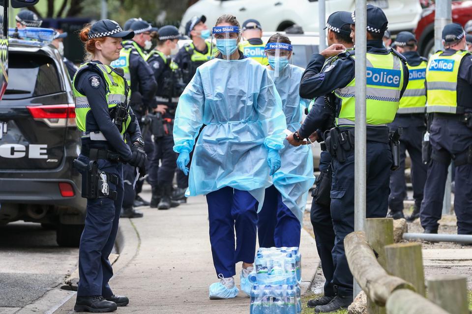 Medical staff in Melbourne Australia amid Covid 19 outbreaks and new Lockdowns 