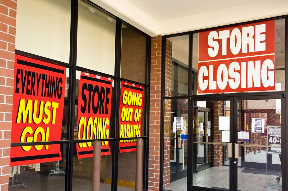 Lots of store closing signs in Windows