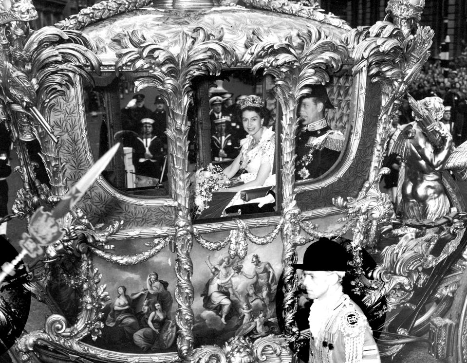 Queen Elizabeth in her Coronation Coach