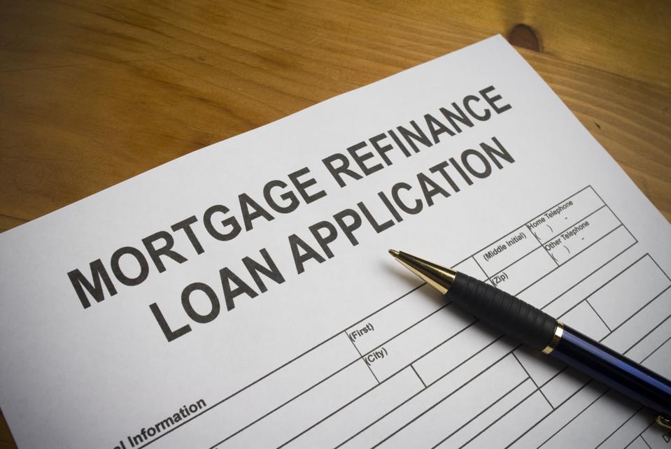 Mortgage refinance loan application.