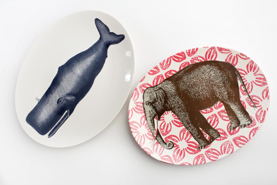 Whale tray and elephant platter/tray