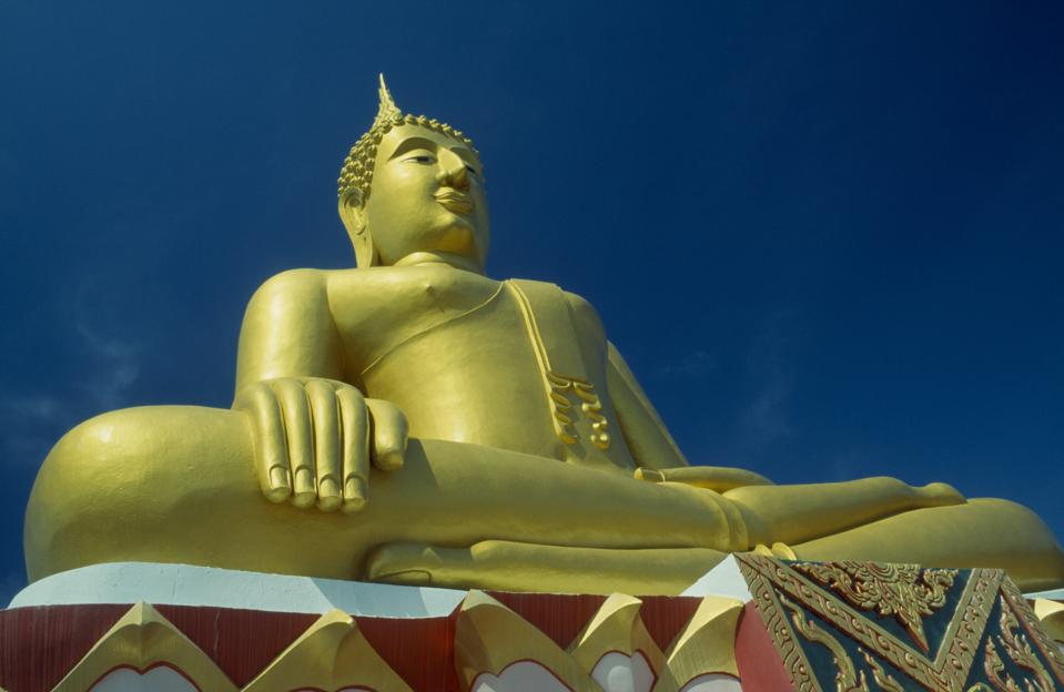 Seated golden Buddha