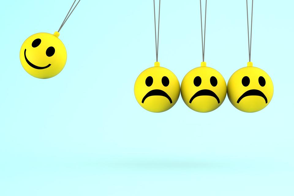 Happy And Sad Smileys Shows Emotions