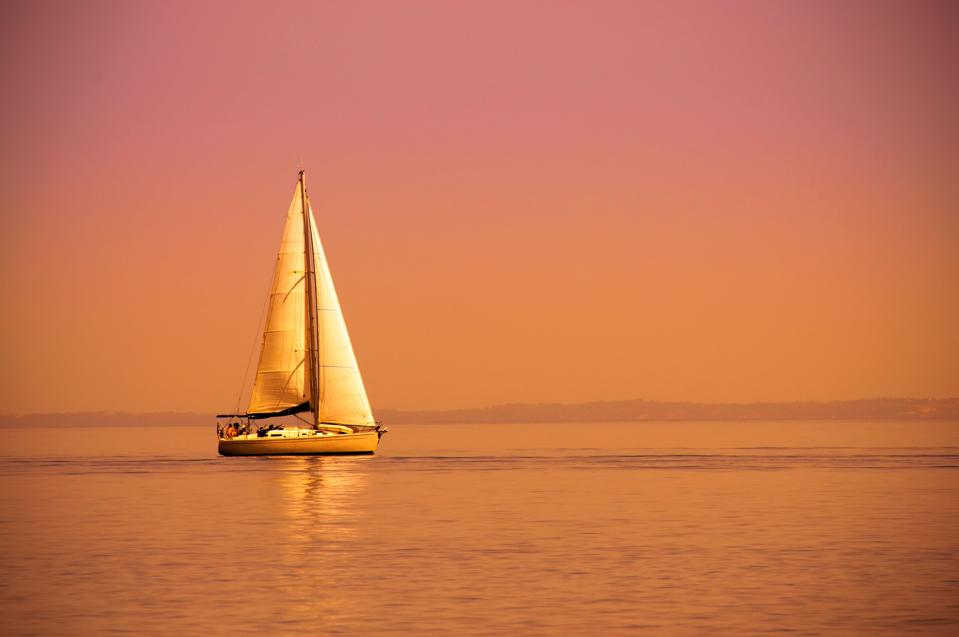 Lonely sail boat