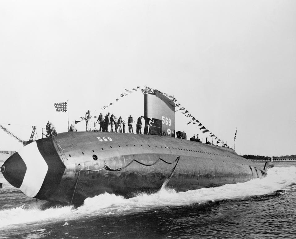 Launching of the submarine USS Albacore