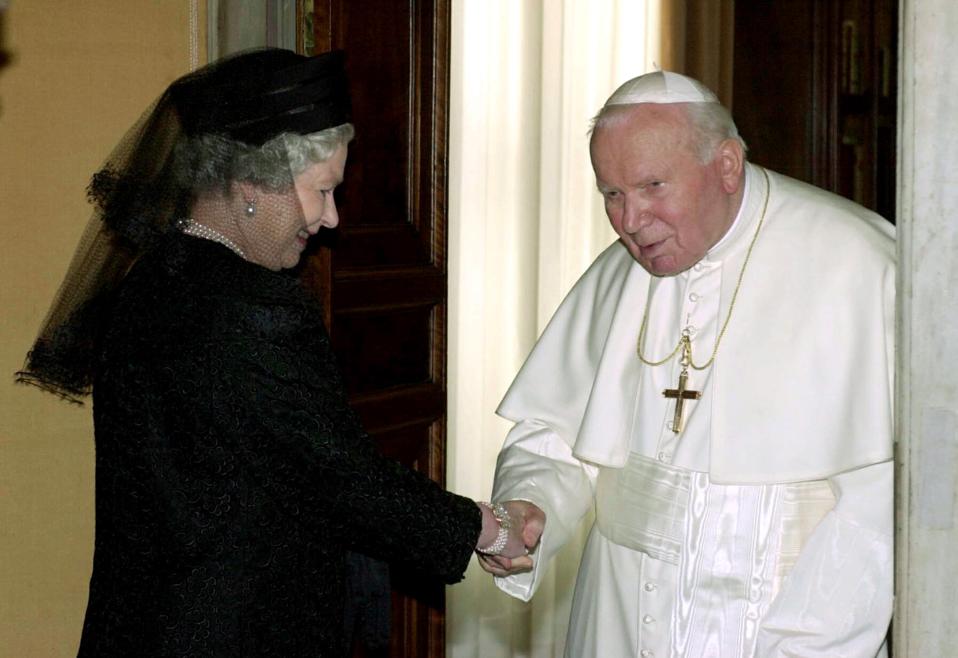 Queen Elizabeth with Pope John Paul II