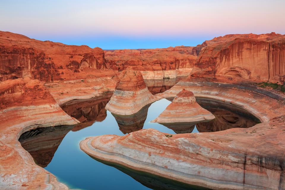 Dusk sky above reflection Canyon, Utah, USA. It's one of the best places to visit.