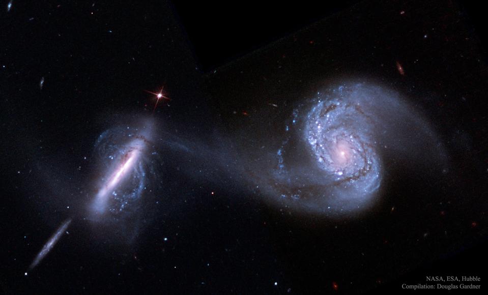 The interacting spiral galaxy pair known as Arp 87.