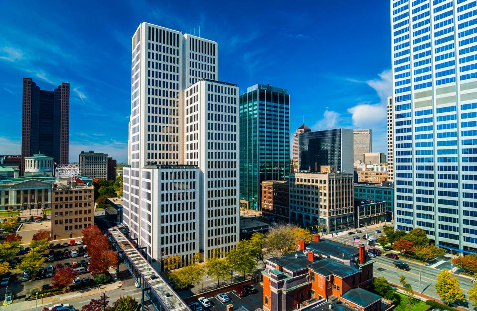 Columbus downtown aerial