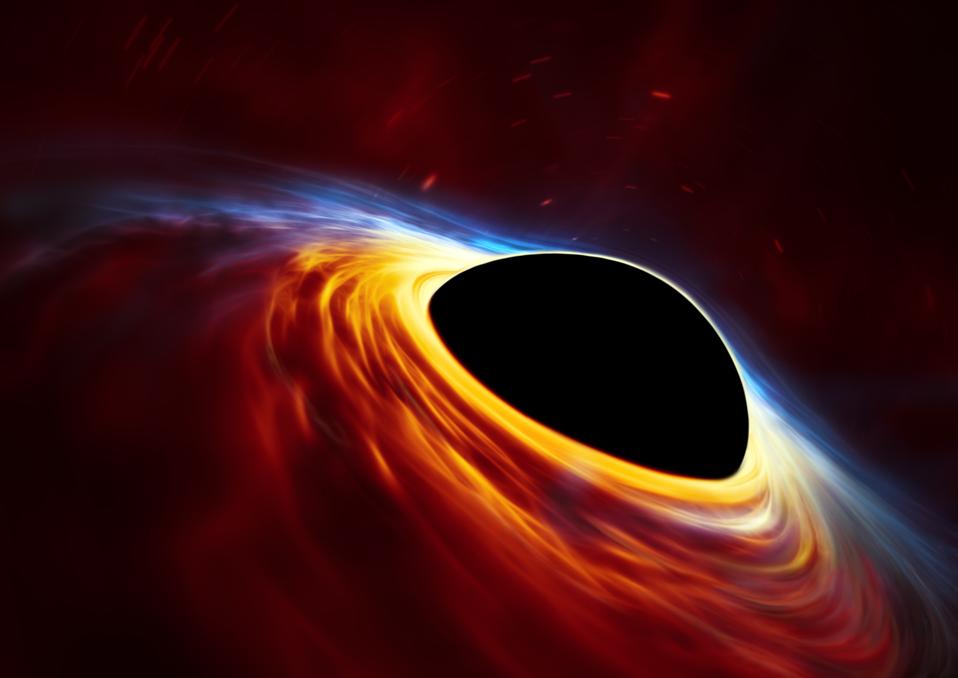 When matter falls into a black hole, it increases the density in the surrounding space.