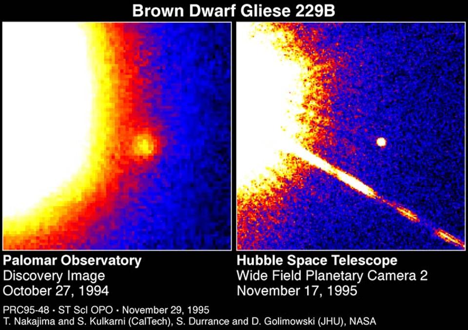 Gliese 229 is a red dwarf star, and is orbited by Gliese 229b, a brown dwarf.